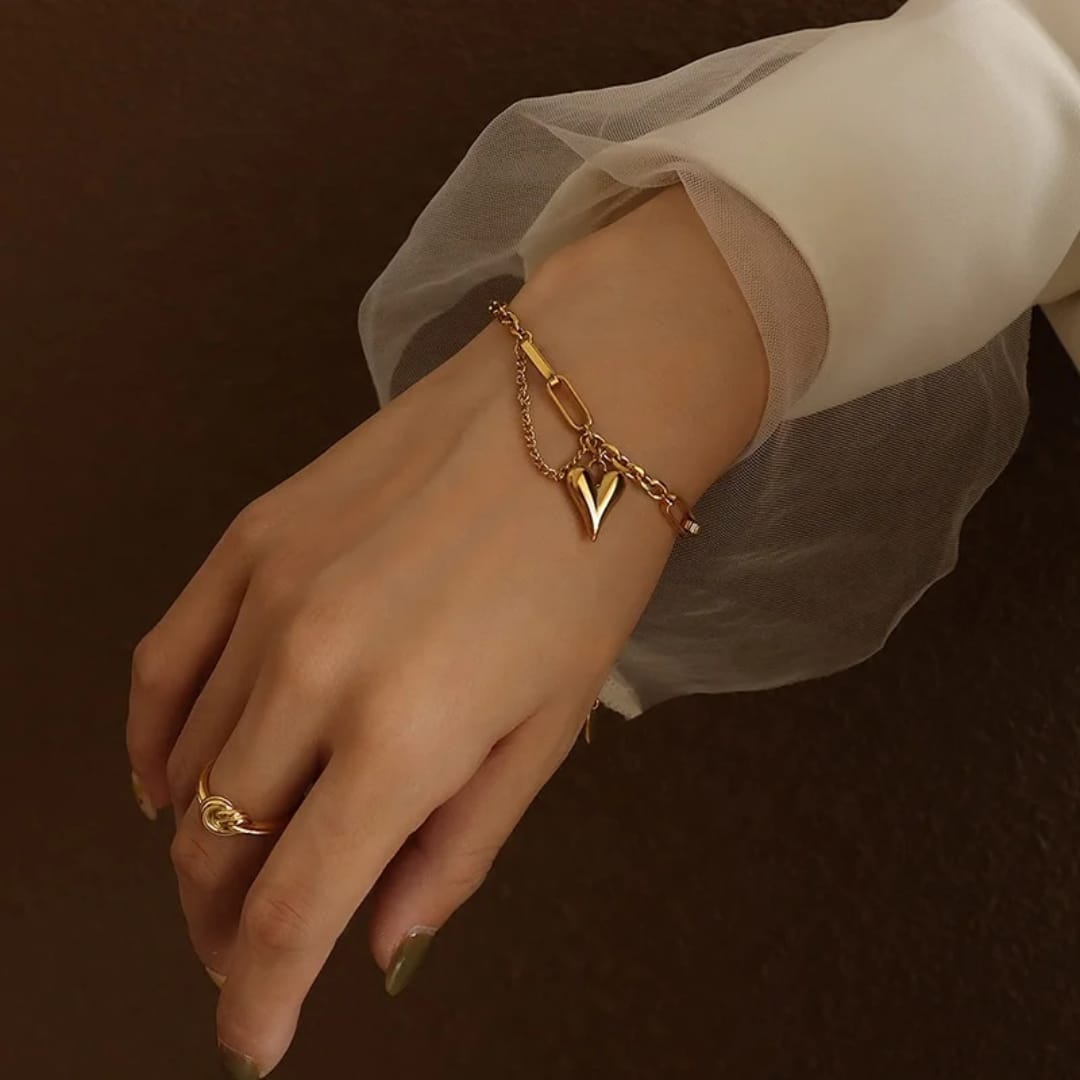 Bracciale a catena con cuore