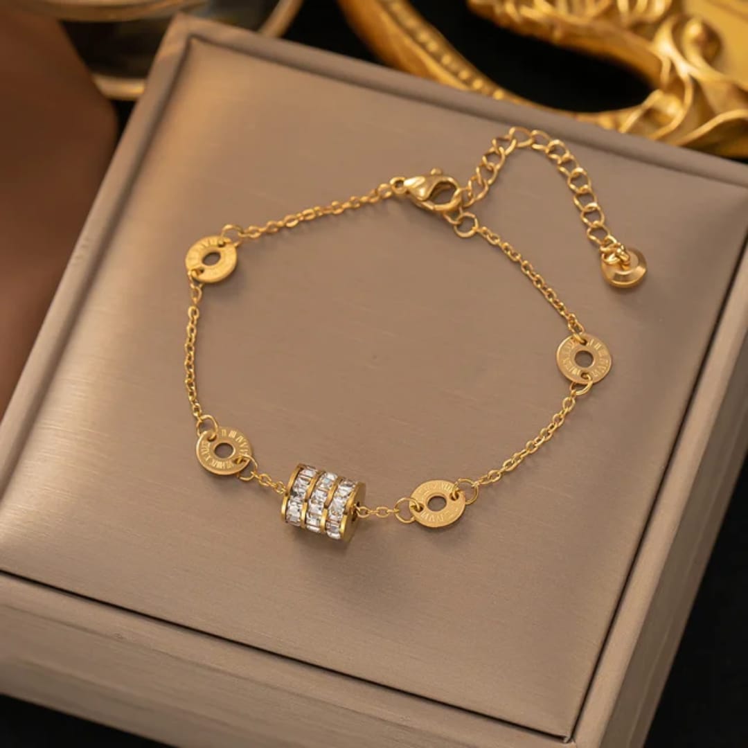 Bracciale Eleganza Lumina in Oro e Zirconi