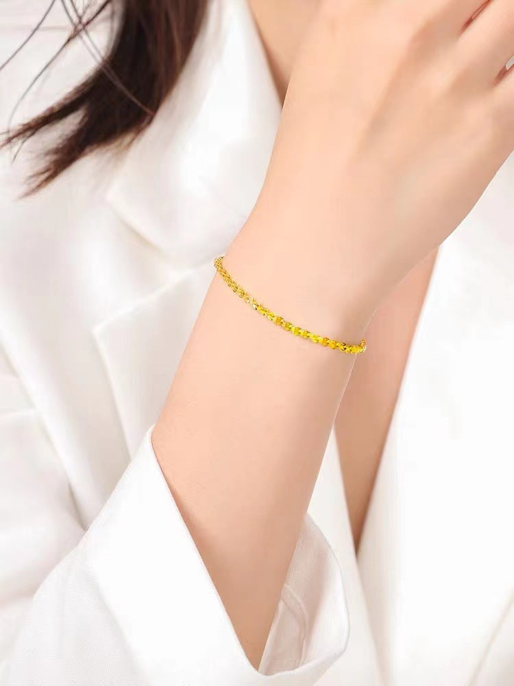 Bracciale dorato intreccio elegante in acciaio inox