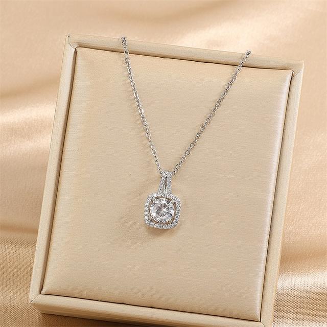 Collana pendente zircone argento