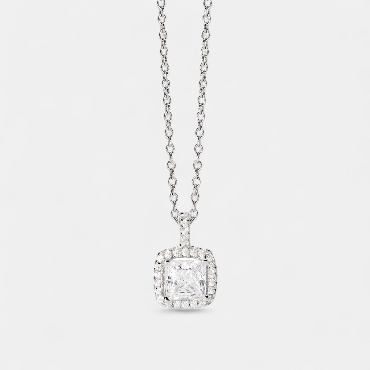 Collana pendente zircone argento