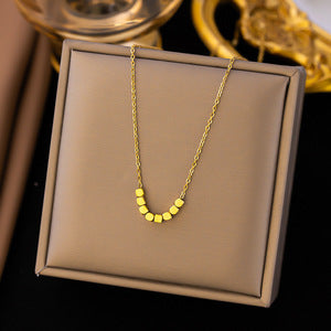 Collana Eleganza Cubica in Oro Lucido