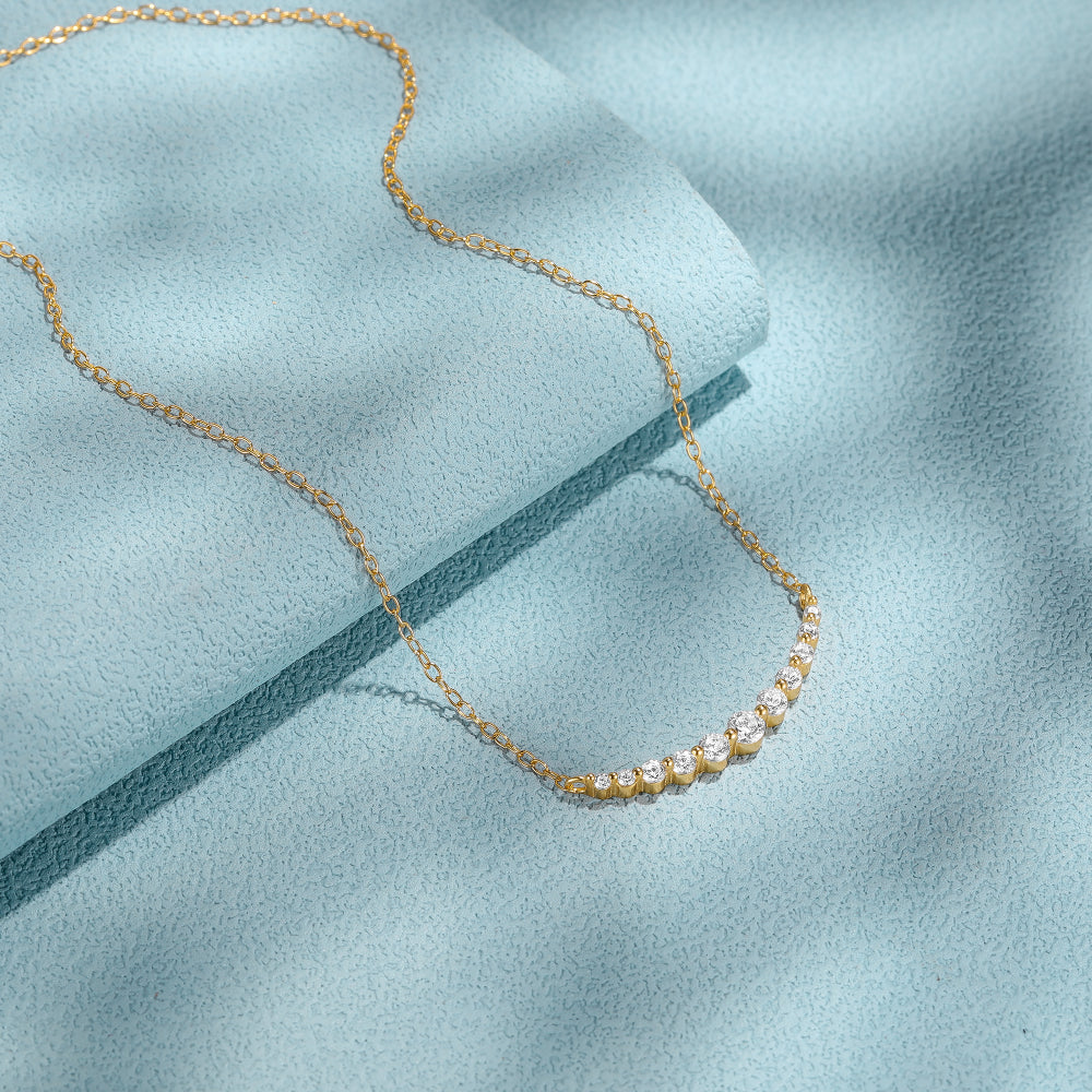 Collana con zirconi dorati