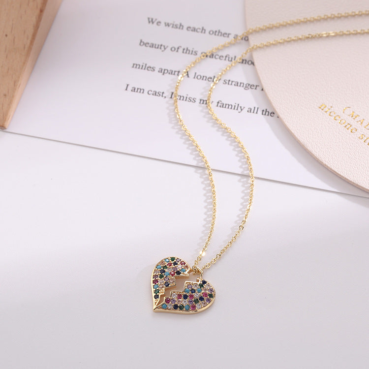 Collana ciondolo cuore spezzato in acciaio inox