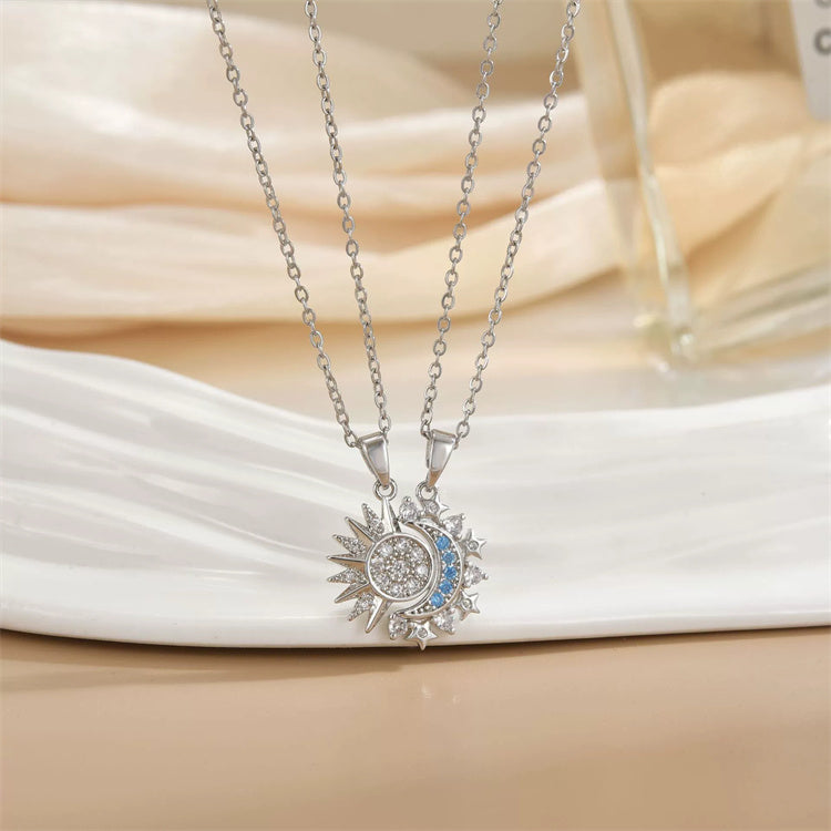 Collana Sole luna in acciaio inox