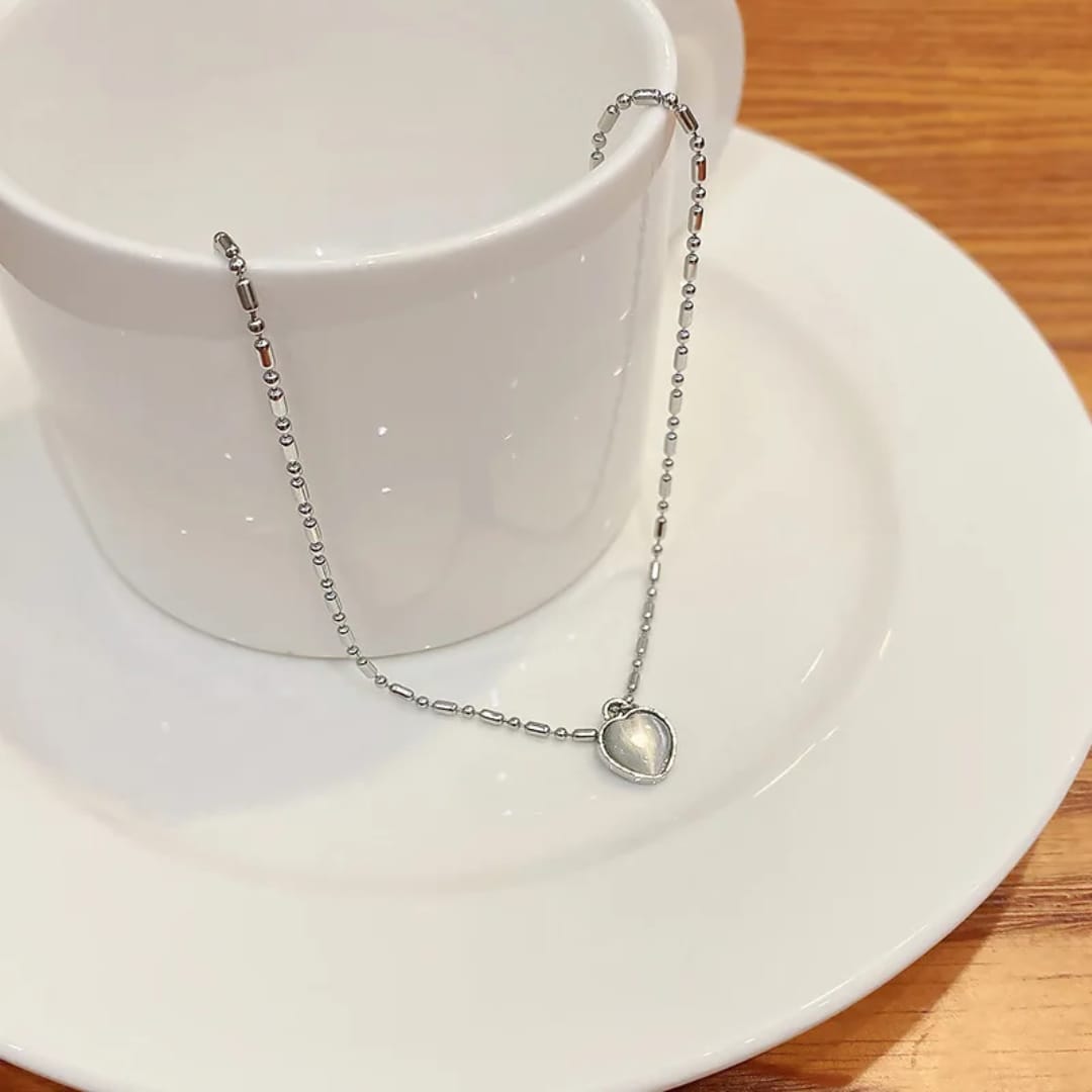 Collana con ciondolo cuore in acciaio inox
