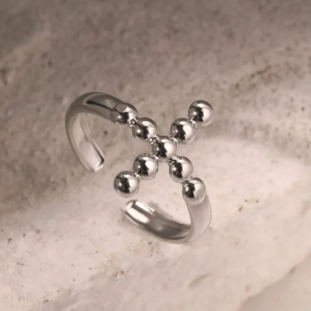 anello croce in acciaio inox