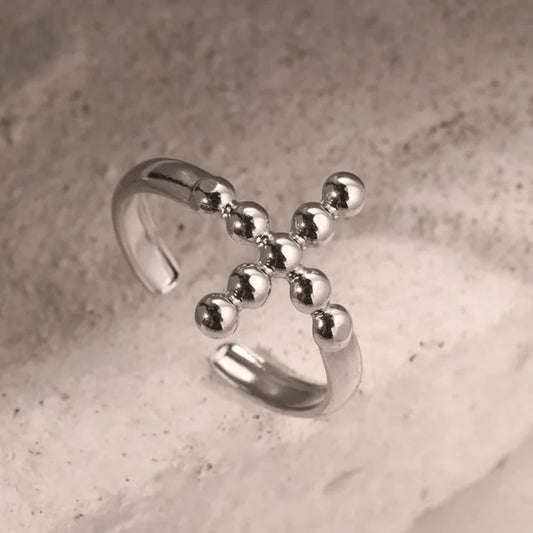 anello croce in acciaio inox