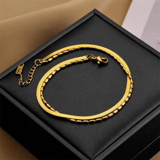 Bracciale placcato oro in acciaio inossidabile