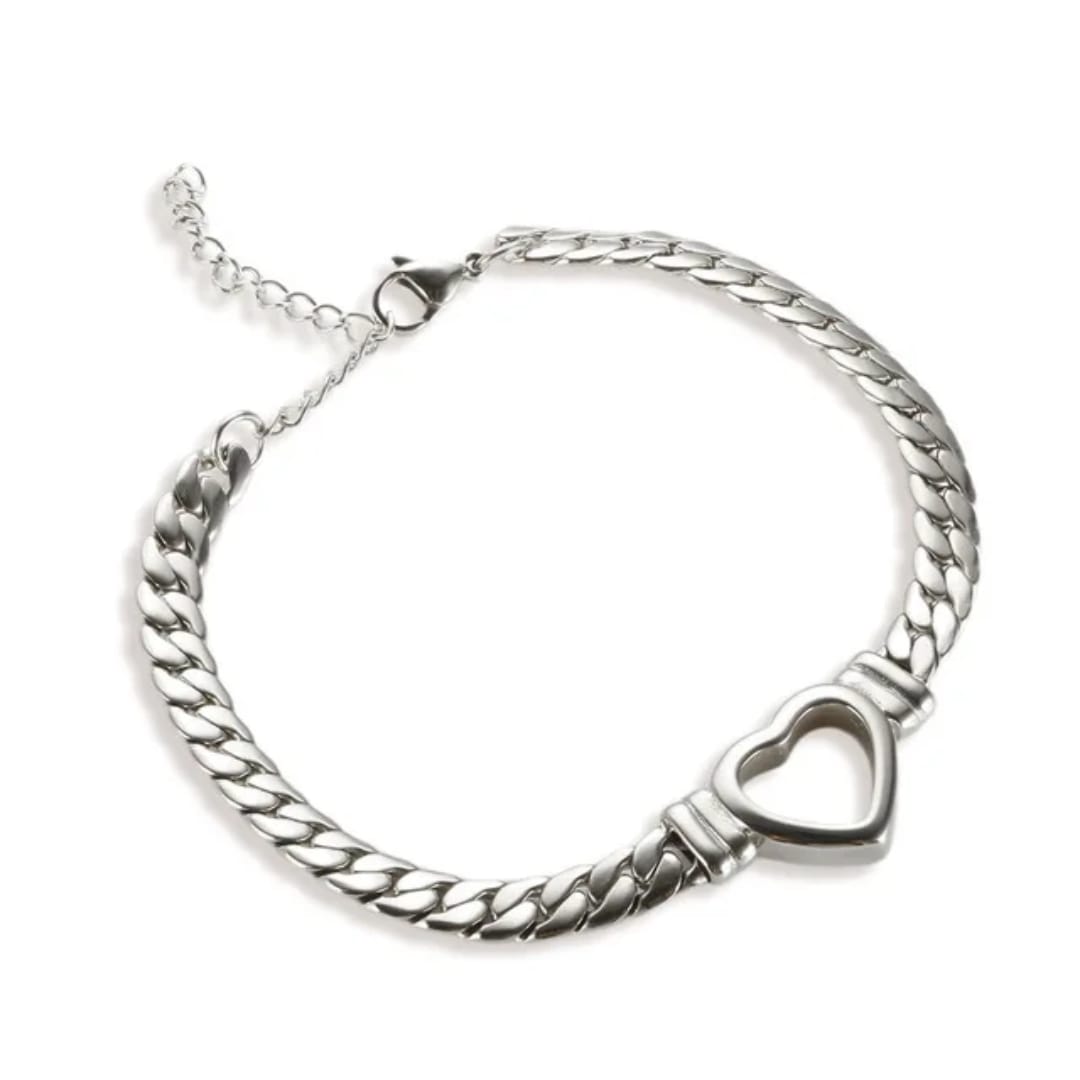 Bracciale in Acciaio Inox con Cuore