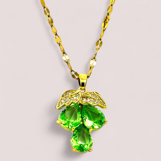 Collana ciondolo pietra verde
