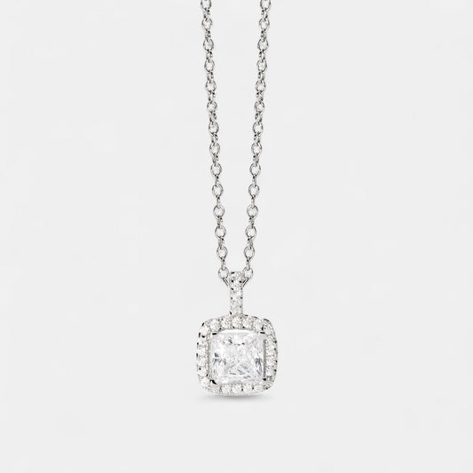 Collana pendente zircone argento