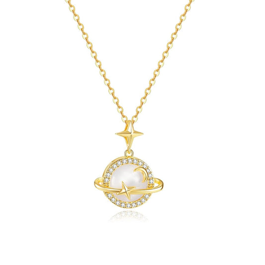 Collana Saturno Dorato Eleganza dal Sistema Solare