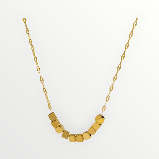 Collana Eleganza Cubica in Oro Lucido