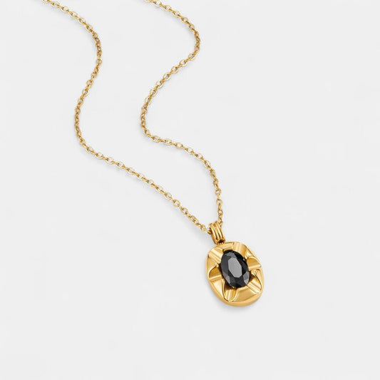Collana a strati con onice nero