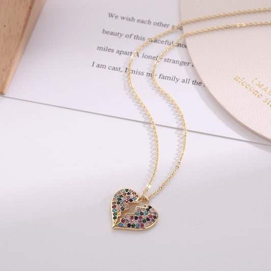 Collana ciondolo cuore spezzato in acciaio inox