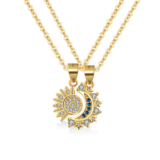 Collana Sole luna in acciaio inox