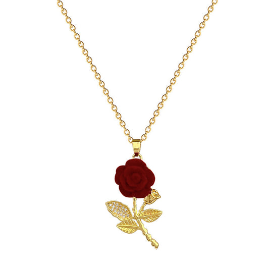 Collana con fiore di rosa