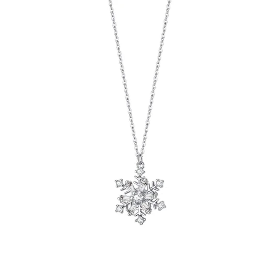 Collana con ciondolo fiocco di neve in acciaio inox