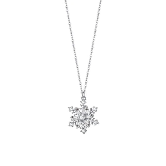 Collana con ciondolo fiocco di neve in acciaio inox