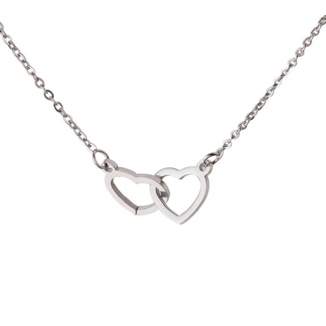Collana con cuore intrecciato in acciaio inox