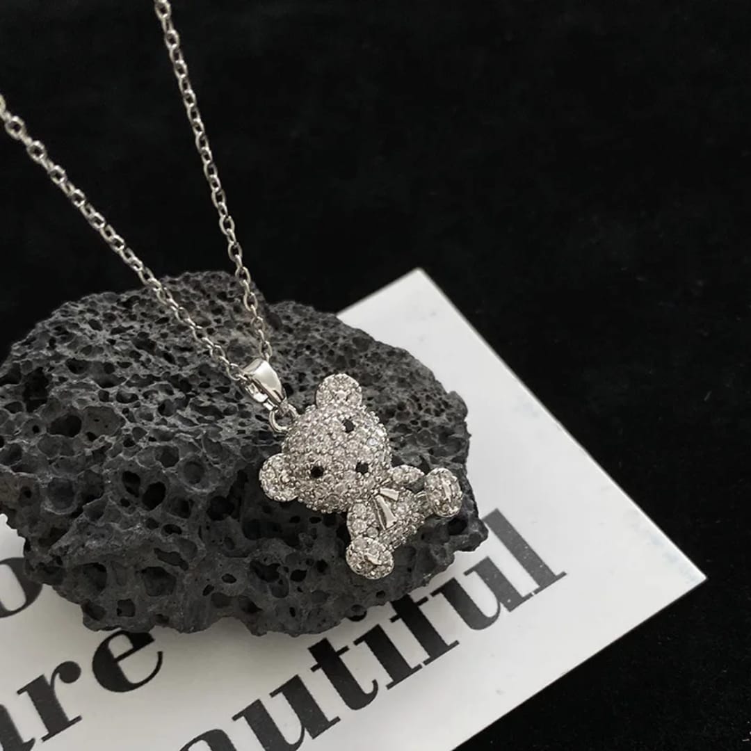 Collana ciondolo orsetto in acciaio inox