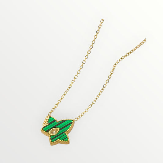 Collana quadrifoglio verde