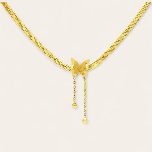 Collana pendente con nappa a farfalle