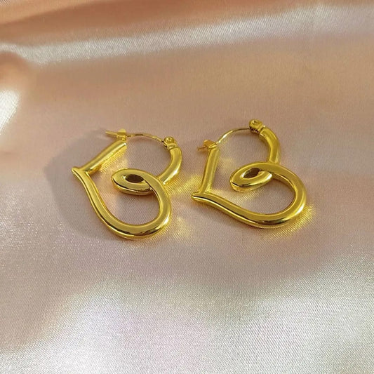 Orecchini cuore in acciaio inox